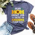 Dear Mom Great Job We're Awesome Thank Mother's Day Floral Bella Canvas T-shirt Heather Navy