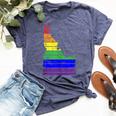 Distressed State Of Idaho Lgbt Rainbow Gay Pride Bella Canvas T-shirt Heather Navy