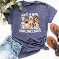 Dog Lover Just A Girl Who Loves Dogs Bella Canvas T-shirt Heather Navy