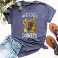 Donkey Lovers Girl Just A Girl Who Loves Donkeys Bella Canvas T-shirt Heather Navy