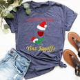 Drink Up Yinz Jagoffs Wine With Santa Hat Pittsburgh Theme Bella Canvas T-shirt Heather Navy