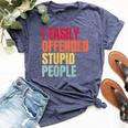 I Easily Offended Stupid People Vintage Bella Canvas T-shirt Heather Navy