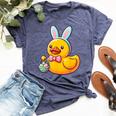 Easter Rubber Duck Bunny Ears Eggs Basket Bella Canvas T-shirt Heather Navy