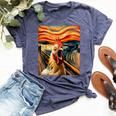 Expressionist Scream Chicken Lovers Artistic Chicken Bella Canvas T-shirt Heather Navy