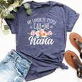 My Favorite People Call Me Nana Floral Birthday Nana Bella Canvas T-shirt Heather Navy
