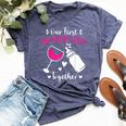 Our First Together Matching First Time Mom Bella Canvas T-shirt Heather Navy