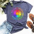 Flower Kindness Peace Equality Rainbow Flag Lgbtq Ally Pride Bella Canvas T-shirt Heather Navy