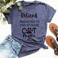 Cat Mom Cat With Heart Retirement For Cat Lover Bella Canvas T-shirt Heather Navy