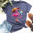 Flamingo Hawaiian Summer Tropical Luau Girls Kid Bella Canvas T-shirt Heather Navy