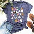 Groovy Total Solar Eclipse 2024 Cute Solar Eclipse Bella Canvas T-shirt Heather Navy