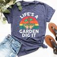 Life Is A Garden Dig It Dad Retro Gardening Bella Canvas T-shirt Heather Navy