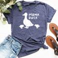 Mama Duck Mother T I Duckling Babies Mom Of 2 Bella Canvas T-shirt Heather Navy