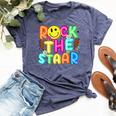 Rock The Test Testing Day Teacher Student Motivational Bella Canvas T-shirt Heather Navy