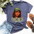 Gemini Queen Black Woman Camo Hat Locs Birthday Bella Canvas T-shirt Heather Navy