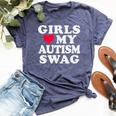 Girls Love My Autism Swag Autistic Boy Awareness Idea Bella Canvas T-shirt Heather Navy