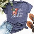 God Bless America Fourth Of July Christian Patriot Usa Flag Bella Canvas T-shirt Heather Navy