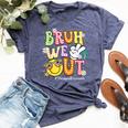 Groovy Bruh We Out Paraprofessionals Last Day Of School Bella Canvas T-shirt Heather Navy