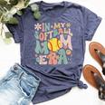 Groovy In My Softball Mom Era Mom Life Game Day Vibes Mama Bella Canvas T-shirt Heather Navy