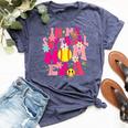 Groovy In My Softball Mom Era Life Game Day Vibes Mama Pink Bella Canvas T-shirt Heather Navy