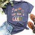 Happiness Is Being A Gammy Floral Gammy Mother's Day Bella Canvas T-shirt Heather Navy