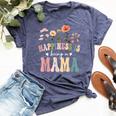 Happiness Is Being A Mama Floral Mama Mother's Day Bella Canvas T-shirt Heather Navy