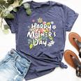 Happy Mother's Day Floral Mom Mommy Grandma 2024 Bella Canvas T-shirt Heather Navy