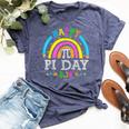 Happy Pi Day 2024 Rainbow Math Lover Teacher Geek Student Bella Canvas T-shirt Heather Navy
