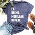 Happy Purim Eat Drink Megillah Repeat Queen Esther Costume Bella Canvas T-shirt Heather Navy