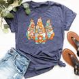 Hippie Gnomes Groovy Flower Peace 60S 70S Retro Gnome Bella Canvas T-shirt Heather Navy