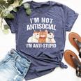 I'm Not Antisocial I'm Anti Stupid Sarcastic Introvert Bella Canvas T-shirt Heather Navy