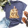 Italian Sculptor Michelangelo Pieta Statue Jesus Mother Mary Bella Canvas T-shirt Heather Navy