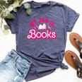 My Job Is Books Pink Retro Book Lovers Librarian Bella Canvas T-shirt Heather Navy