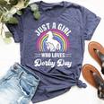 Just A Girl Who Loves Derby Day Derby Day 2024 Girl Bella Canvas T-shirt Heather Navy