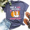 Just A Girl Who Loves Guinea Pigs Cute Guinea Pig Lover Bella Canvas T-shirt Heather Navy