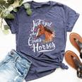 Just A Girl Who Loves Horses Horse Bella Canvas T-shirt Heather Navy