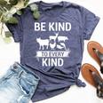 Be Kind To Every Kind Vegan Vegetarian Animal Lover Bella Canvas T-shirt Heather Navy