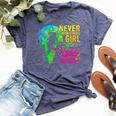Lacrosse Never Underestimate A Girl Who Plays Lacrosse Bella Canvas T-shirt Heather Navy