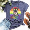 Lgbtq Swedish Vallhund Dog Rainbow Love Gay Pride Bella Canvas T-shirt Heather Navy