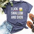 I Lick Salt Swallow Tequila Suck Lime Cinco De Mayo Drinking Bella Canvas T-shirt Heather Navy