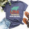 Love Animals Don't Eat Them Vegetarian Be Kind To Animals Bella Canvas T-shirt Heather Navy