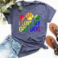 I Love My Gay Dog Rainbow Flag Supportive Ally Inclusive Bella Canvas T-shirt Heather Navy