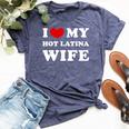 I Love My Hot Latina Wife I Heart My Hot Latina Wife Bella Canvas T-shirt Heather Navy