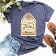 I Love Jesus And Macrame Hobby Lover Christian Bella Canvas T-shirt Heather Navy