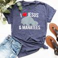 I Love Jesus And Mana Cute Christian Mana T Bella Canvas T-shirt Heather Navy