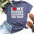 I Love My Oldest Daughter The Most I Heart My Daughter Bella Canvas T-shirt Heather Navy