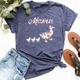 Mama Duck Mama Duck And 3 Ducklings Floral Mom Of 3 Bella Canvas T-shirt Heather Navy