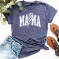 Mama Lightning Bolt Checkered Mother's Day Varsity For Mom Bella Canvas T-shirt Heather Navy