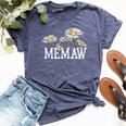 Memaw Floral Chamomile Mother's Day Memaw Bella Canvas T-shirt Heather Navy