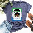 Messy Bun Sierra Leone Flag Woman Girl Bella Canvas T-shirt Heather Navy