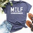 Milf Mom In Love With Fitness Saying Quote Bella Canvas T-shirt Heather Navy